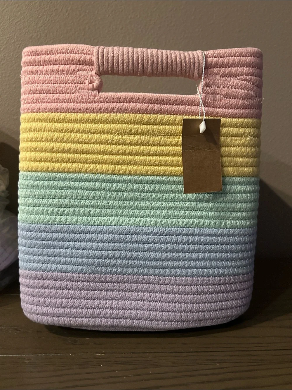NWT..Pastel Stripe Cotton Rope Storage Bins - 3-Pack